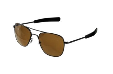 Image of AO Original Pilot Sunglasses, Bayonet, Black Frame, HC Amber Poly Lens, 52mm, 30027