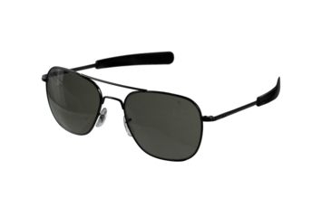 Image of AO Original Pilot Sunglasses, Bayonet, Black Frame, CC Gray Poly Lens, 52mm, 30026