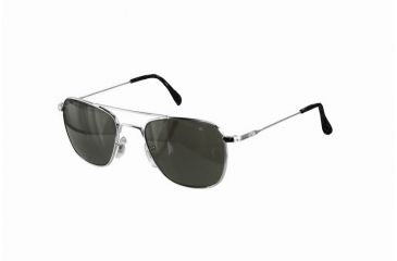Image of AO Original Pilot Sunglasses, Silver, Wire Spatula, Grey Glass Lens, 52mm, Polarized S-TCGPG-WS-52