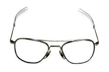 Image of Ao Flight Gear Pilot Series Sunglasses Frame No Lens Black Wire Spatula 57mm Lens B Ws 57