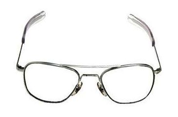 Image of Ao Flight Gear Pilot Series Sunglasses Frame No Lens Matte Chrome Wire Spatula 55mm Lens Mc Ws 55