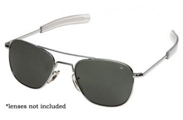 Image of AO Flight Gear Pilot Series Sunglasses Frame, No Lens, Silver, Bayonet, 52mm Lens S-BNT-52