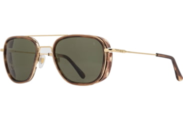 Image of AO Flynn Sunglasses - Mens, Gold Teak, Calobar Green AOLite Nylon Lenses, Gold Teak / Calobar Green Polarized Lens, 55-22-145, FLN255STTKGNN-P