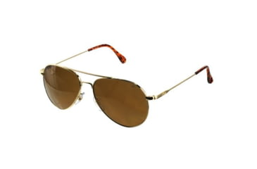 Image of AO General Sunglasses, Gold, Wire Spatula, Amber Poly Lens, 58mm, Polarized G-PHCAP-WS-58
