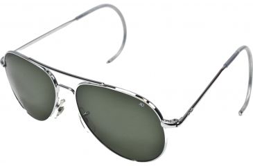 Image of AO General Sunglasses, Silver, Comfort Cable, Green Glass Lenses, 52mm S-TCGG-CC-52