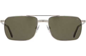 Image of AO Geoffrey Sunglasses - Mens, Silver, Calobar Green AOLite Nylon Lenses, Silver / Calobar Green Polarized Lens, 58-18-145, GFY158STGSGNN-P