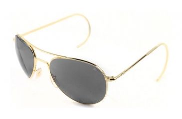 Image of AO II 8-Base Sunglasses, Gold, Comfort Cable, Gray Poly Lens, 52mm, Small G-CCP-CC-52