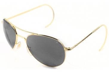 Image of AO II 8-Base Sunglasses, Gold, Comfort Cable, Grey Poly Lenses, 58mm, Polarized G-CCGPP-CC-58