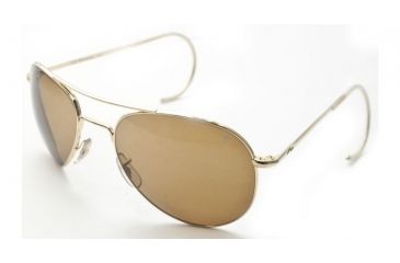 Image of AO II 8-Base Sunglasses, Gold, Comfort Cable, HC Amber Lens, 52mm, Small G-HCBP-CC-52