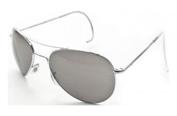 Image of AO II 8-Base Sunglasses, Silver, Comfort Cable, Gray Poly Lens, 58mm, Large S-CCP-CC-58
