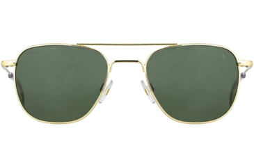 Image of AO Original Pilot Sunglasses, Gold Frame, 52 mm Green AOLite Nylon Lenses, Standard Temple, Polarized, 738921549383