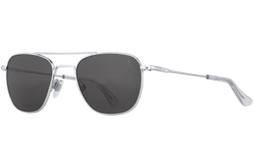 Image of AO Original Pilot Sunglasses, Silver Frame, 55 mm Gray SkyMaster Glass Lenses, Standard Temple, Polarized, 738921549963