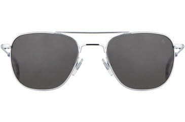 Image of AO Original Pilot Sunglasses, Silver Frame, 55 mm Gray SkyMaster Glass Lenses, Standard Temple, Polarized, 738921549963