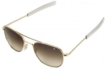 Image of AO Original Pilot Sunglasses, Bayonet, Gold Frame, Polycarbonate Gradient Brown Lens, 57mm, 30085