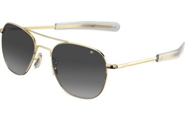 Image of AO Original Pilot Sunglasses, Bayonet, Gold Frame, Polycarbonate Gradient Grey Lens, 57mm, 30201