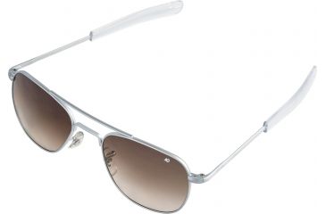 Image of AO Original Pilot Sunglasses, Bayonet, Matte Chrome Frame, Polycarbonate Gradient Brown Lens, 57mm, 30210
