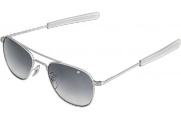 Image of AO Original Pilot Sunglasses, Bayonet, Matte Chrome Frame, Polycarbonate Gradient Grey Lens, 57mm, 30212