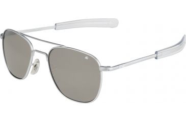 Image of AO Original Pilot Sunglasses, Bayonet, Matte Chrome Frame, Silver Mirror Lens, 52mm, 30230