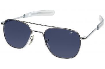 Image of AO Original Pilot Sunglasses, Bayonet, Silver Frame, Polycarbonate Gradient Blue Lens, 52mm, 32299