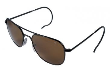 Image of AO Original Pilot Sunglasses, Black, Comfort Cable, Brown Glass Lens, 52mm, Polarized B-CBPG-CC-52 