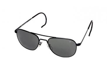 Image of AO Original Pilot Sunglasses, Black, Comfort Cable, Gray Poly Lens, 57mm, Polarized B-PCCP-CC-57