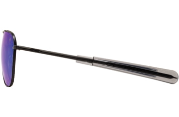 Image of AO Original Pilot Sunglasses, Black Frame, 57 mm SunFlash Blue Mirror AOLite Nylon Lenses, Bayonet Temple, Polarized, 738921564874