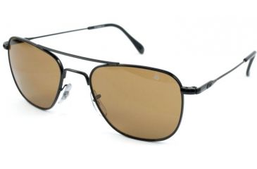 Image of AO Original Pilot Sunglasses, Black, Wire Spatula, Brown Glass Lens, 52mm, Polarized B-CBPG-WS-52
