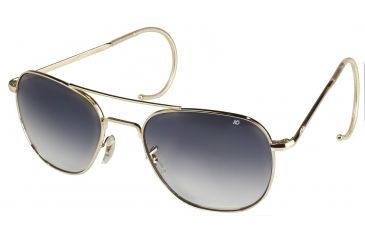 Image of LENGTH=102-#####-AO Original Pilot Sunglasses, Comfort Cable, Gold Frame, Polycarbonate Gradient Grey Lens, 57mm, 32477
