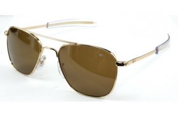 Image of AO Original Pilot Sunglasses, Bayonet, Gold Frame, Amber Glass Lens, 57mm, 30170