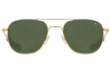 Image of AO Original Pilot Sunglasses, Gold Frame, 57 mm Calobar Green AOLite Nylon Lenses, Bayonet Temple,738921549642