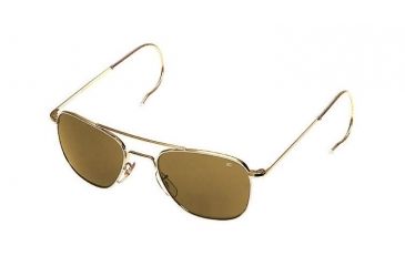 Image of AO Original Pilot Sunglasses, Gold, Comfort Cable, HC Amber Poly Lens, 57mm G-HCAP-CC-57
