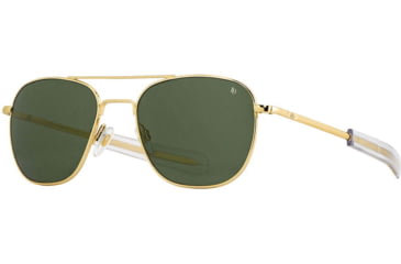 Image of AO Original Pilot Sunglasses, Gold Frame, 57 mm True Color Gray AOLite Nylon Lenses, Bayonet Temple, Polarized, 738921549697