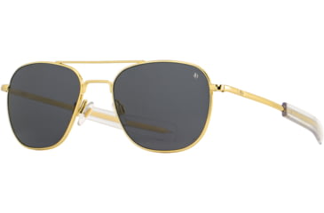 Image of AO Original Pilot Sunglasses, Gold Frame, 52 mm True Color Gray AOLite Nylon Lenses, Bayonet Temple,738921549321