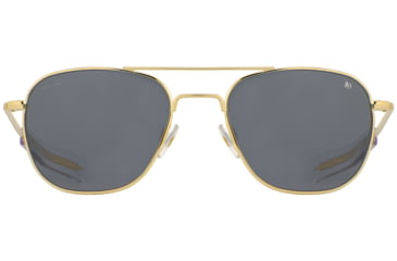 Image of AO Original Pilot Sunglasses, Gold Frame, 55 mm True Color Gray AOLite Nylon Lenses, Bayonet Temple, Polarized, 738921549512
