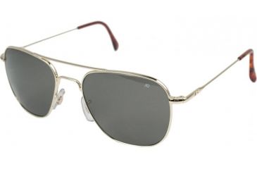 Image of AO Original Pilot Sunglasses, Gold, Wire Spatula, Grey Glass Lens, 57mm, Polarized G-TCGPG-WS-57