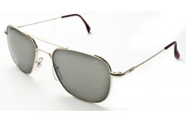 Image of AO Original Pilot Sunglasses, Gold, Wire Spatula, True Color Gray Glass Lens, 55mm G-TCG-WS-55