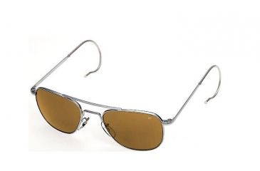 Image of AO Original Pilot Sunglasses, Matte Chrome, Comfort Cable, Amber Glass Lens, 52mm MC-CG-CC-52