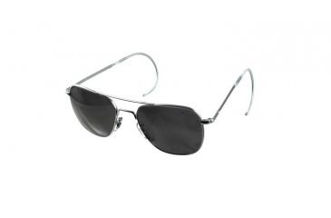 Image of AO Original Pilot Sunglasses, Matte Chrome, Comfort Cable, CC Gray Poly Lens, 57mm MC-CCP-CC-57