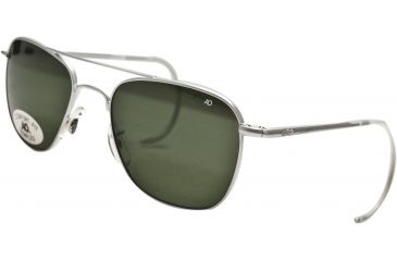 Image of AO Original Pilot Sunglasses, Matte Chrome, Comfort Cable, Green Glass Lenses - 55mm MC-TCGG-CC-55