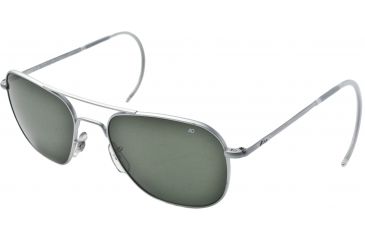 Image of AO Original Pilot Sunglasses, Matte Chrome, Comfort Cable, Green Glass Lenses - 57mm MC-TCGG-CC-57
