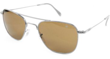 Image of AO Original Pilot Sunglasses, Matte Chrome, Wire Spatula, HC Amber Poly Lens, 52mm MC-HCAP-WS-52