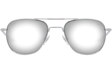 Image of AO Original Pilot Sunglasses, Silver Frame, 52 mm SunFlash Silver Mirror SkyMaster Glass Lenses, Bayonet Temple, Polarized, 738921564638