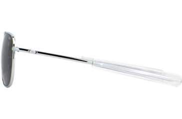 Image of AO Original Pilot Sunglasses, Silver Frame, 55 mm True Color Gray AOLite Nylon Lenses, Bayonet Temple, Polarized, 738921549932