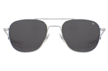 Image of AO Original Pilot Sunglasses, Silver Frame, 57 mm True Color Gray AOLite Nylon Lenses, Bayonet Temple,738921550020