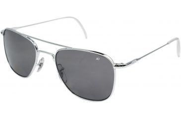 Image of Ao Original Pilot Sunglasses Silver Wire Spatula Gray Poly Lens 52mm Polarized S Pccp Ws 52