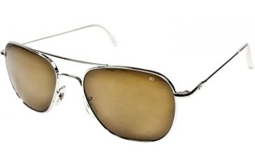 Image of AO Original Pilot Sunglasses, Silver, Wire Spatula, HC Amber Poly Lens, 55mm S-HCAP-WS-55