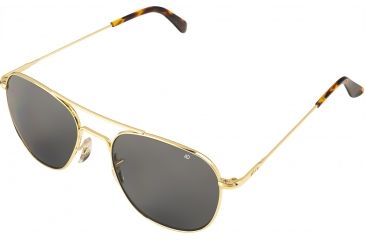 Image of AO Original Pilot Sunglasses, Wire Spatula, Gold Frame, CC Gray Poly Lens, Polarized