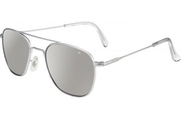Image of AO Original Pilot Sunglasses, Wire Spatula, Matte Chrome Frame, Silver Mirror Lens, 52mm, 32312