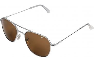 Image of AO Original Pilot Sunglasses, Wire Spatula, Silver Frame, HC Amber Poly Lens, 57mm, 30257