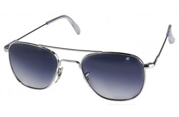 Image of LENGTH=103-#####-AO Original Pilot Sunglasses, Wire Spatula, Silver Frame, Polycarbonate Gradient Blue Lens, 52mm, 32271